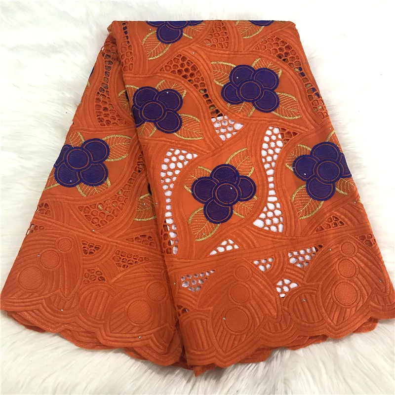 Швейцарская кружевная ткань с камнями 5 ярдов новейшая Африканская Хлопковая