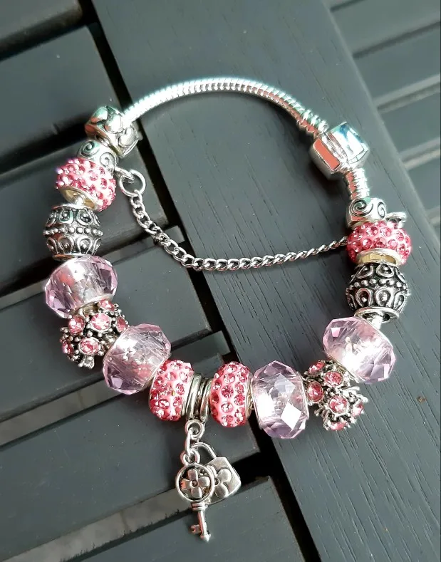 Браслеты ANNAPAER с подвесками в виде розовых ключей для женщин и девушек бусины из