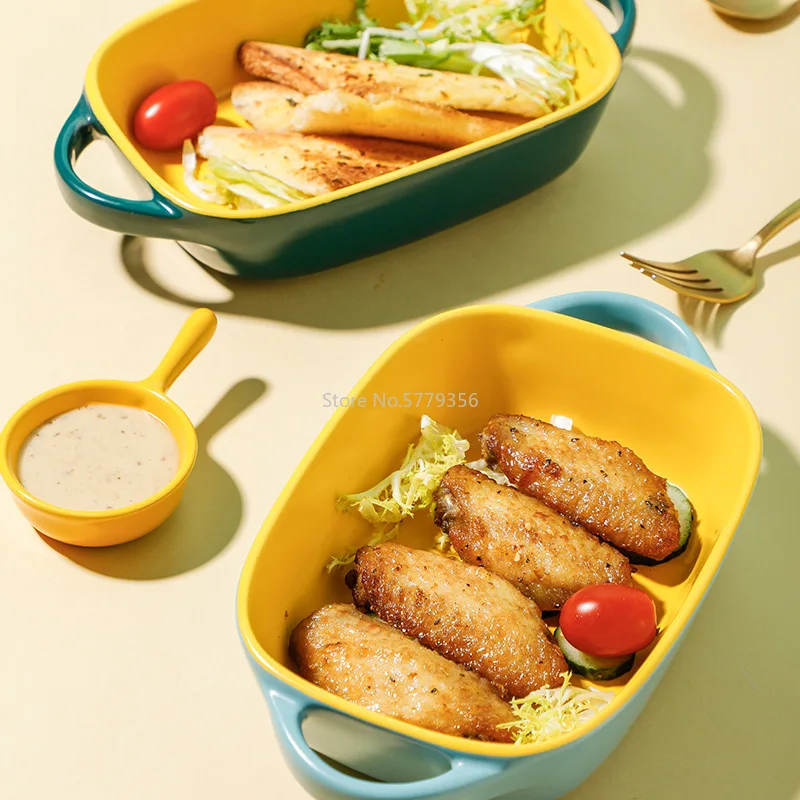 Креативная рисовая тарелка с запеченным сыром скандинавская керамическая