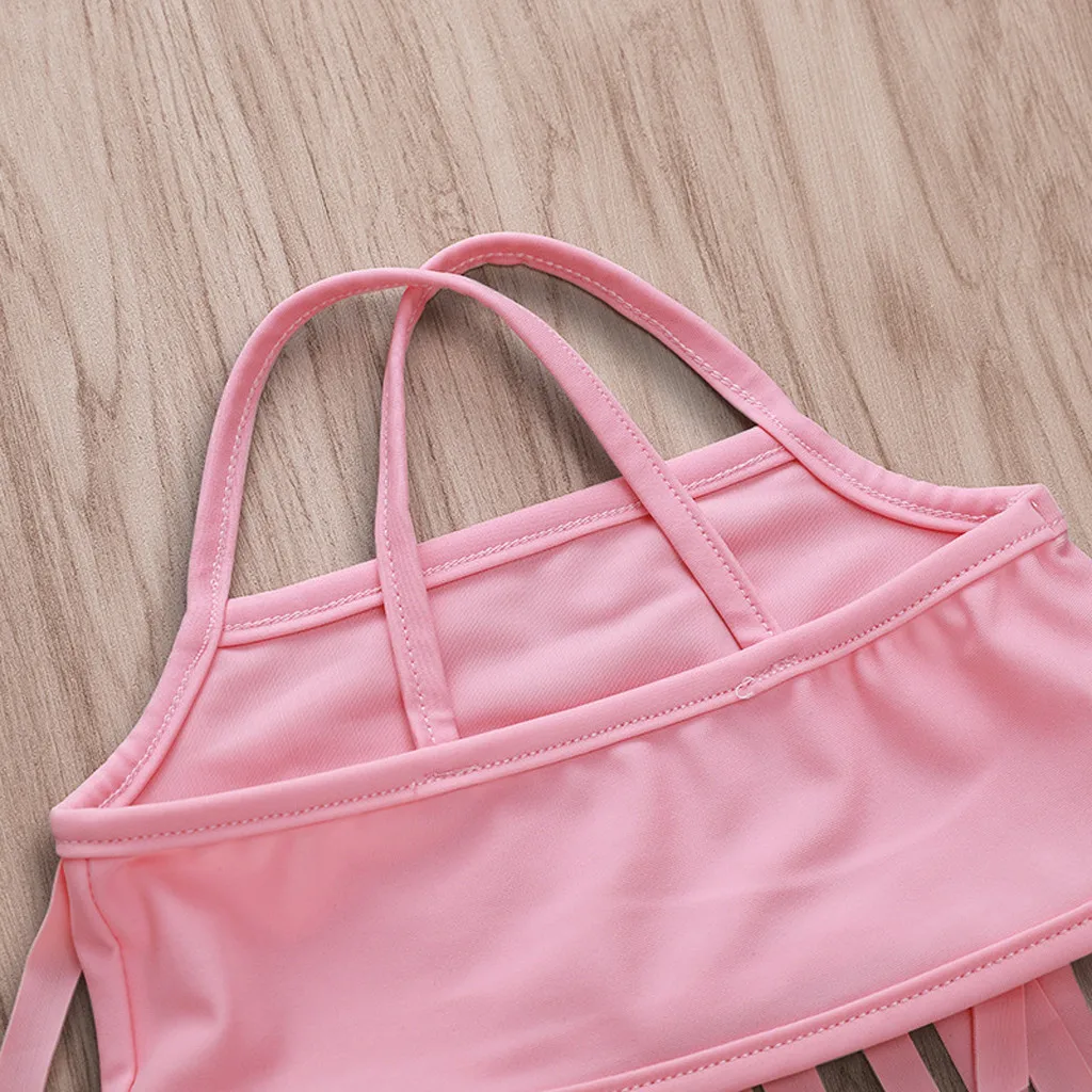 Бикини с бахромой и мультипликационным принтом динозавра купальник на лямке