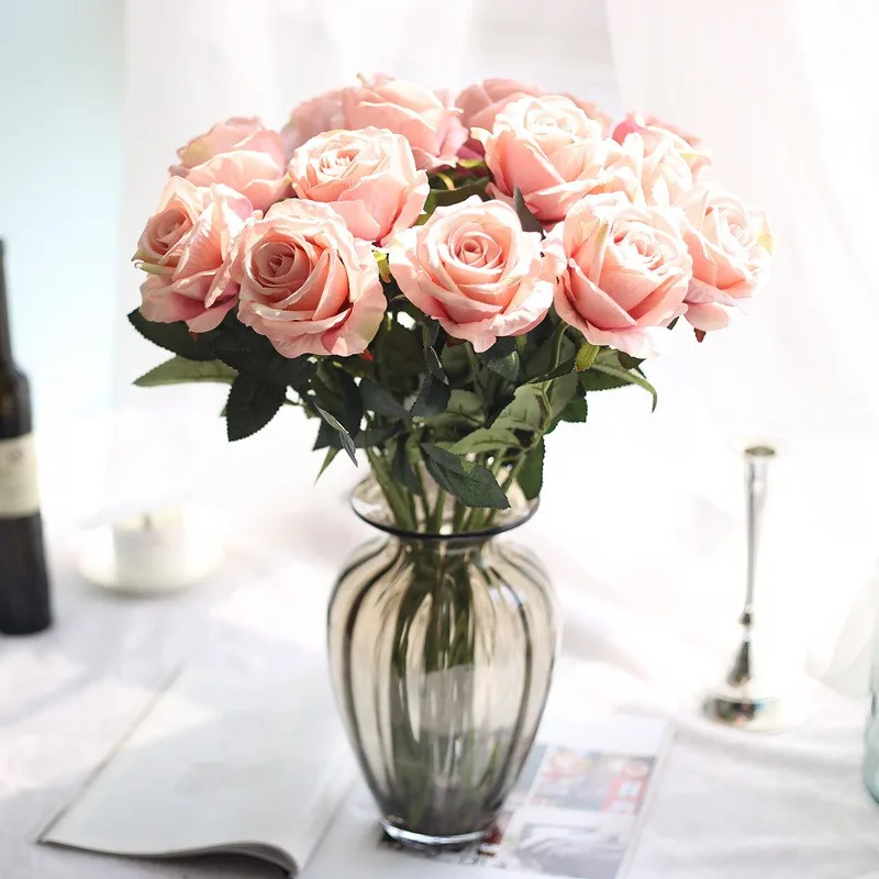 1/5/10/20Pcs Rose Artificial Flowers Wedding Fake 10 Style Color Home Decoration Valentine's Day Flores Artificiales D40 | Дом и сад