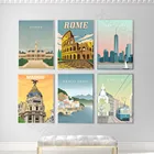 Постер с изображением Нью-Йорка, вены, Швейцарии, Рима, скандинавский пейзаж, настенная живопись, Модульная картина для домашнего декора