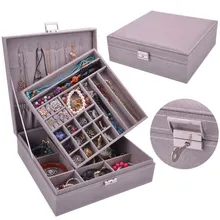 2020 New Color 2 Layers Large Space Velvet Jewelry Box Hot Selling