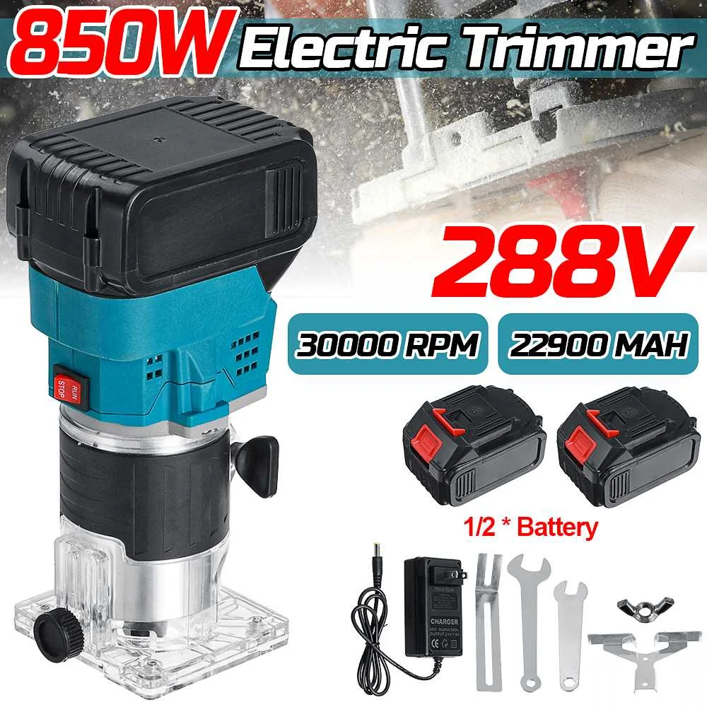 

30000RPM 850W Brushless Woodworking Electric Trimmer 1/4Manual Milling Machine Shank Wood Cutter for Wood Router Carving Machine
