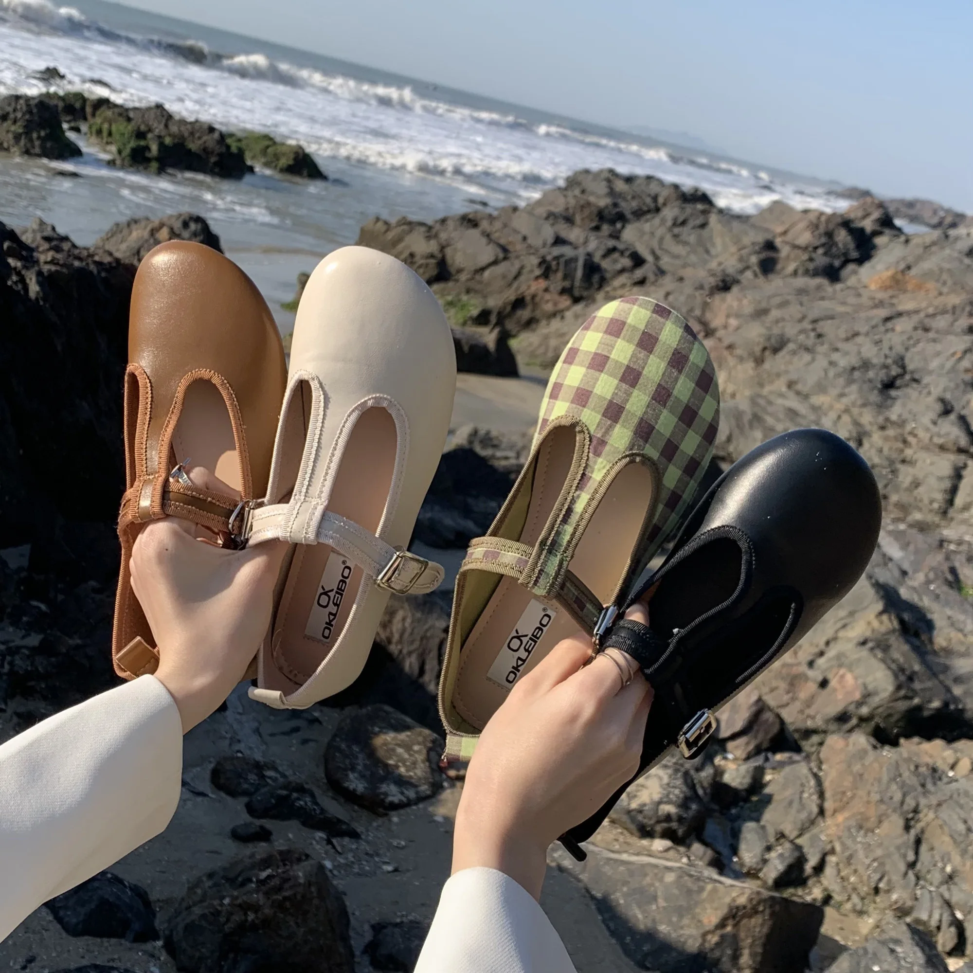 

Женские туфли на плоской подошве, с квадратным носком, в стиле ретро