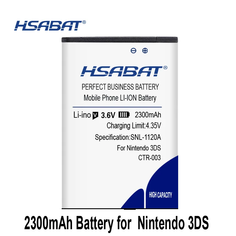 Аккумуляторная батарея HSABAT CTR-003 CTR 003 2300 мАч замена для консоли Nintendo 3DS 2DS