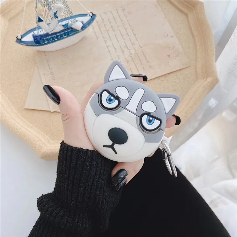 

Cartoon Huskie Shape for Airpods Pro Case Cute Earphone Case Cover Wireless Earbuds Protective Case for Apple Airpods Pro 3