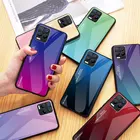 Градиент Стекло чехол для OPPO Realme 8 pro Rleame8 чехол закаленное Глянцевая задняя панель чехол для OPPO Realme 7 Pro Realme7 A9 A5 2020 Funda