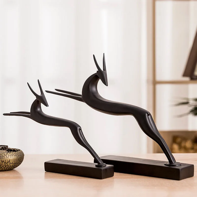 

Скандинавский абстрактный бегущий олень художественное оформление скульптура в виде животного аксессуары для украшения дома Современное ...