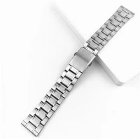 stainless steel 121416182022mm watch strap wrist bracelet silver color metal watchband with folding clasp for men women