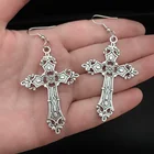 Крест Готический АНХ крест серьги женские большие серьги европейские и американские ювелирные изделия
