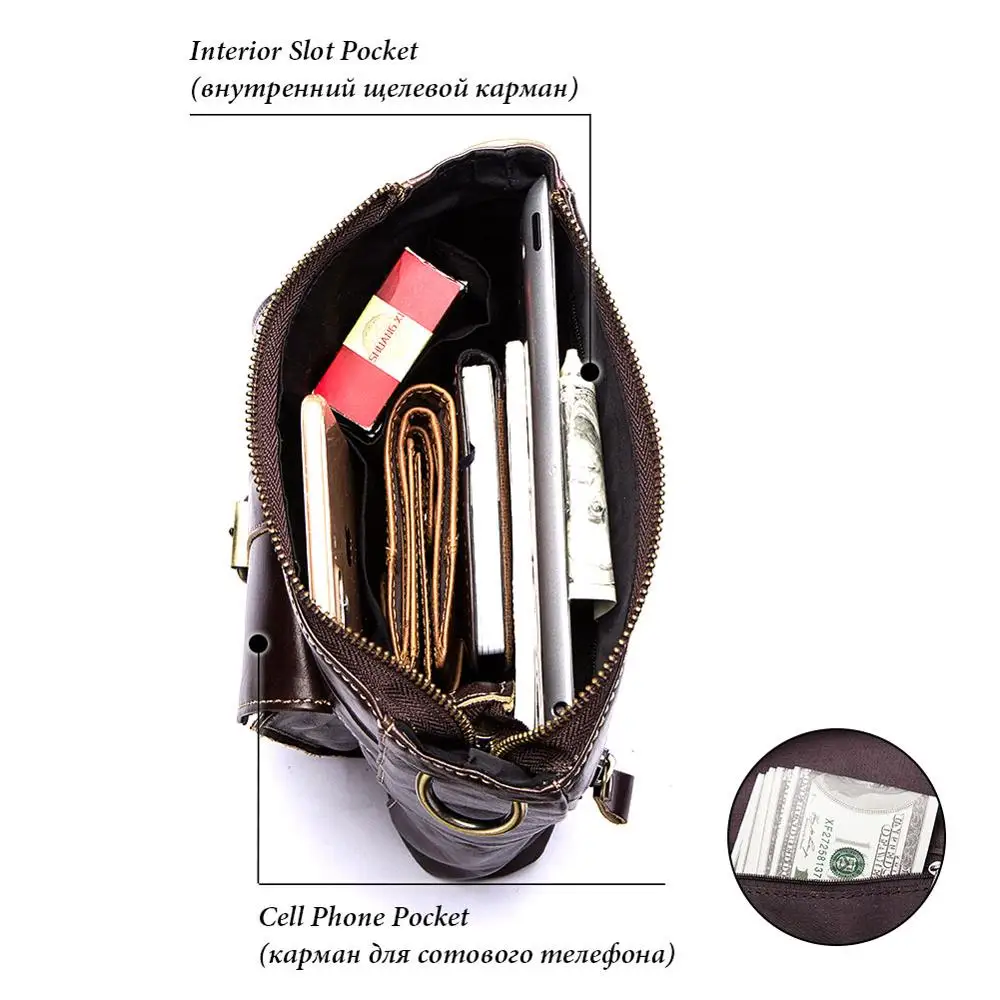 

Genuine Leather Men's Shoulder Bag Business Cross body Bag Male Messenger iPad Bag Soft Handbag Travel Bag