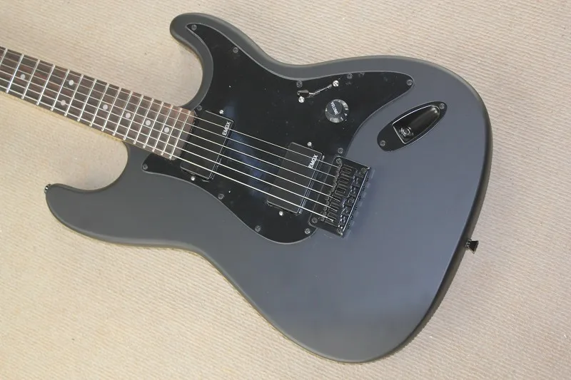 

Chinese guitar factory custom new Matt finish Black Electric guitar Metal Black Signature Electric Guitar Black hardware 01