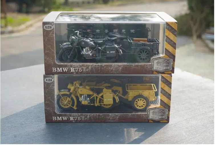 Классическая игрушечная модель 1:24 BM W R75 мировая война II немецкий Yangtze 750 колесная