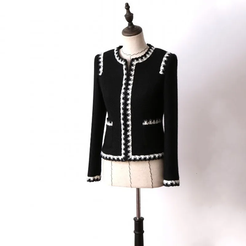 Женский черный Твид элегантный роскошный 2 шт. женский бизнес Небольшой аромат