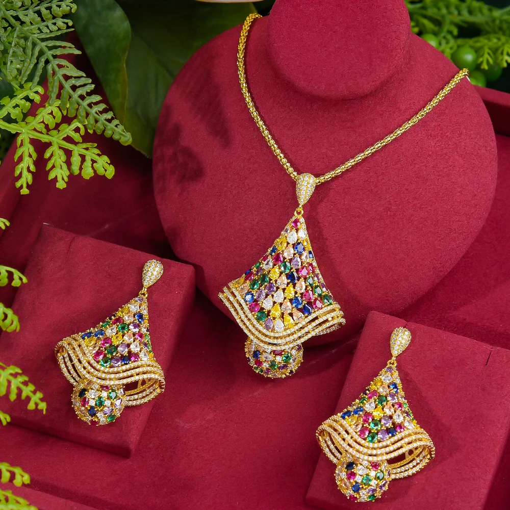 

Trendy New Famous Brand Charms Wedding Jewelry Sets Making Jewelry Sets For Women Statement Necklace Earrings Accessories