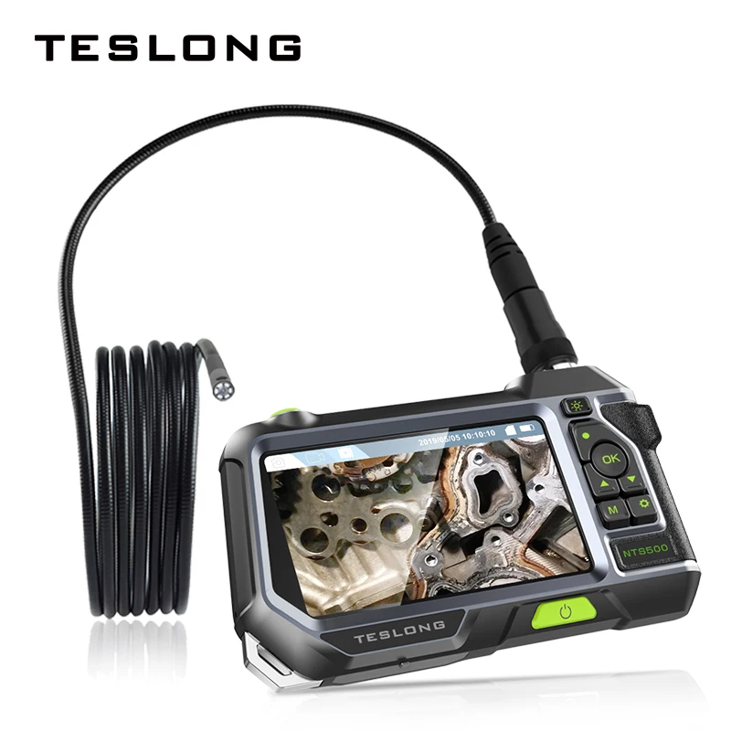 TESLONG 5.0 Inch Screen Endoscope Camera 2.0mp Industrial Borescope 7.6mm Lens Snake Tube Inspection with 18650 Battery | Инструменты