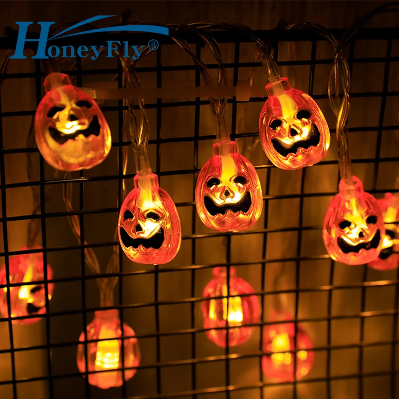 

HoneyFly LED Halloween Pumpkin String Lantern Light USB Battery Powered 1.5m/3m/4.5m/6m Halloween Decoration Lantern Light