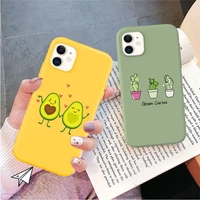 soft silicone animal avocado deer phone case for iphone 11 12 13 mini pro x xr xs max 8 7 6 6s plus se 2020 cactus crown cover