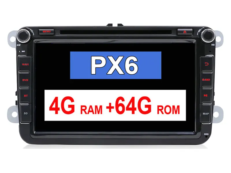 PX6-2G 32G 2 DIN Android 9,0 автомобильный DVD для Volkswagen GOLF MK5 MK6 PASSAT B6 POLO SKODA Fabia gps навигация Радио USB/SD PC Canbus карта 4+ 64G - Цвет: PX6-2G 32G