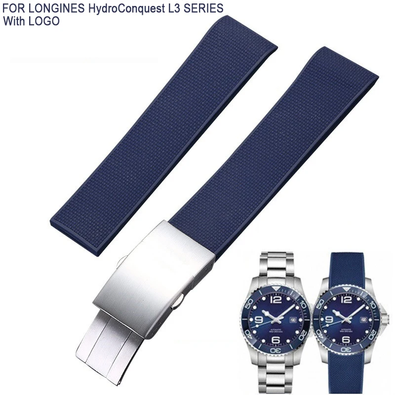 

Rubber Watchbands For Longines CONQUEST HYDROCONQUEST L3 21mm Waterproof Strap Watch Accessorie Silicone Watch Bracelet Chain