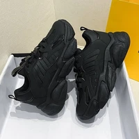 black daddy shoes women korean version wild 2021 spring new super fire thick soles showing feet small sports womens shoes trend