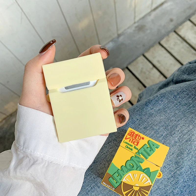 Для Apple Airpods милый мультяшный чехол для наушников с изображением лимонного чая
