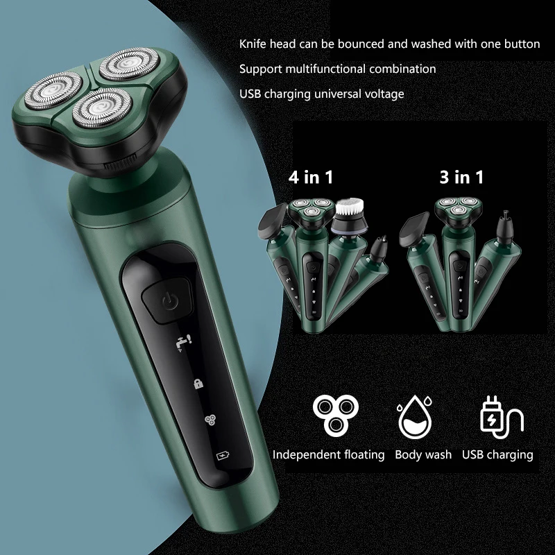 

Electric Shaver Waterproof Multifunction Beard Trimmer Portable Rechargeable Razor Professional Hair Trimmer Father Husband Gift