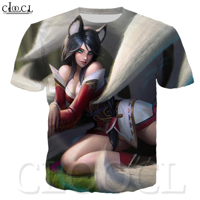 Футболка Ahri с 3d принтом для мужчин и женщин популярная футболка в стиле Харадзюку