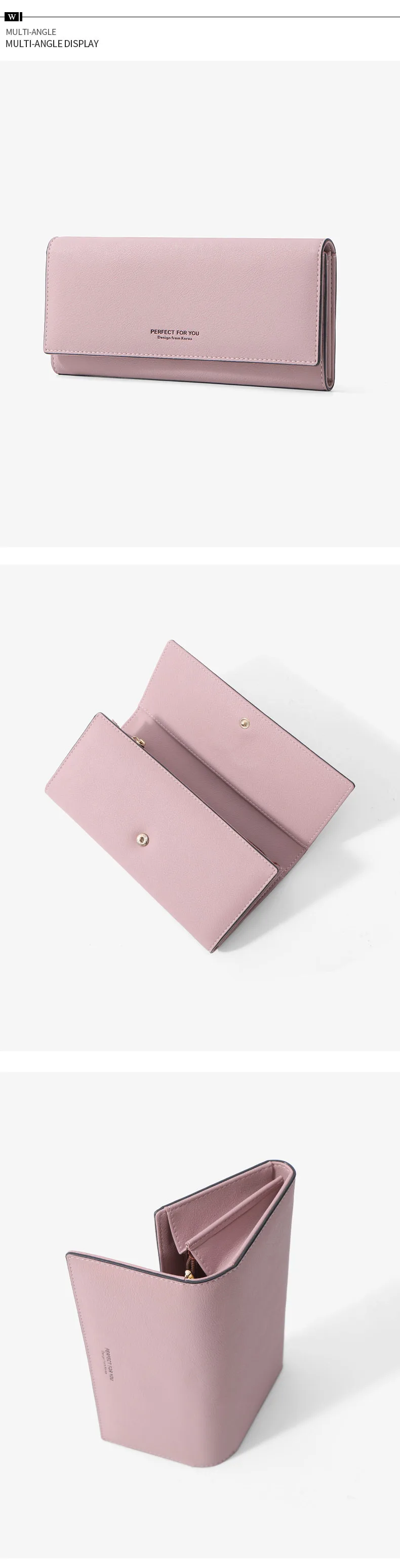 Модный Цветной Женский Длинный кошелек-клатч, Много отделов, карман для телефона, держатель для карт, кошелек, женский кожаный кошелек Carteras