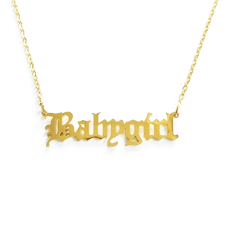

2020 fashion jewelry stainless steel babygirl necklace women chain gold new necklaces statement igirl letter baby girl nacklace