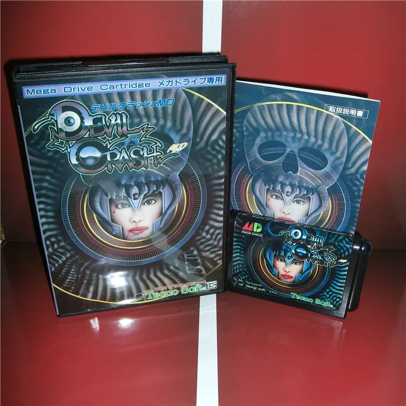 Дьявол крушение Япония крышка с коробкой и руководство для MD MegaDrive бытие Видео