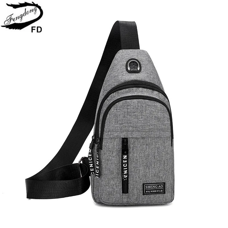 

Fengdong mini crossbody bags for men small travel bag casual Chest Bag Pack Waterproof Single Shoulder bag boy messenger bag