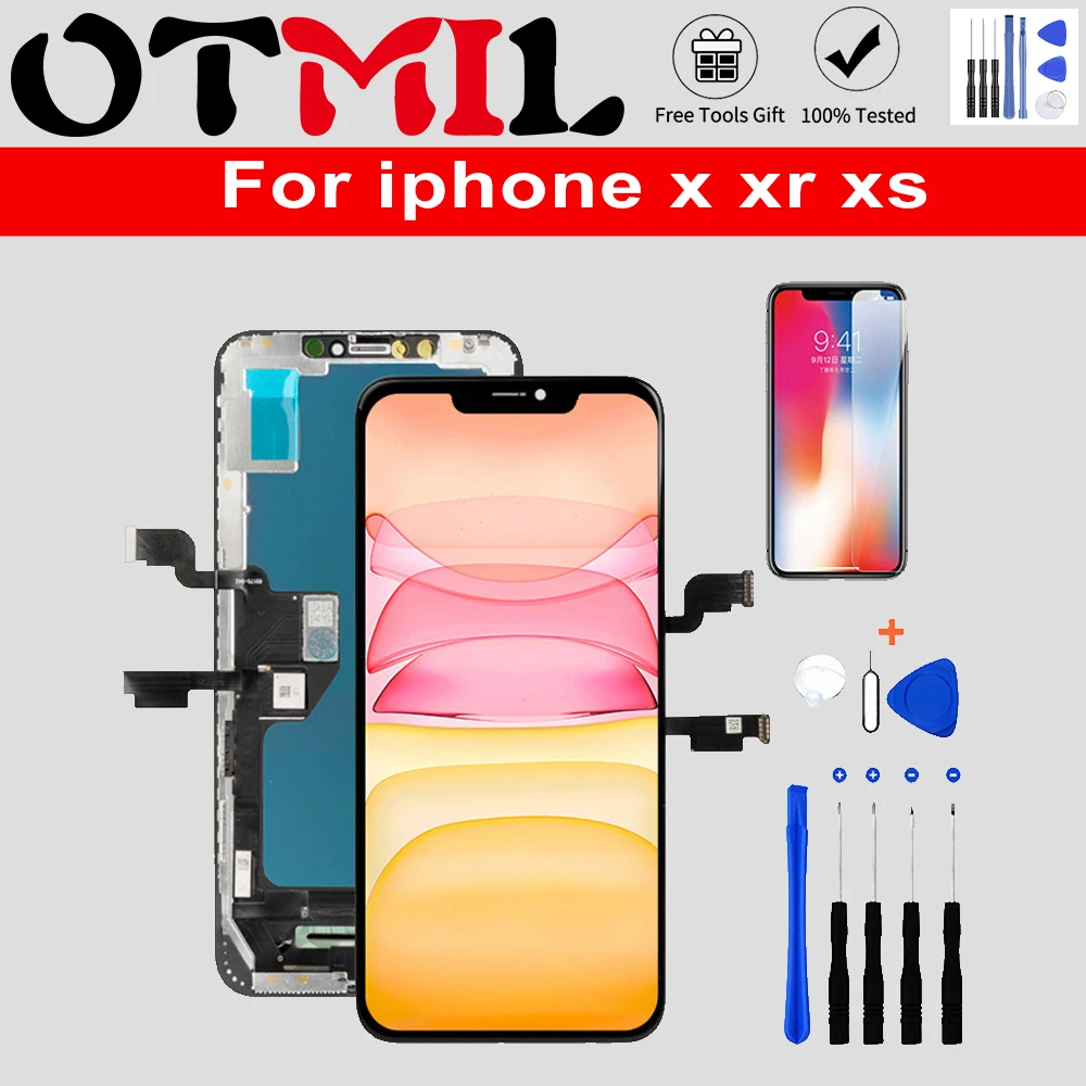 

OLED маленький ЖК-дисплей для IPhone X XS XR 11, ЖК-дисплей, 3D сенсорный дигитайзер в сборе для IPhone X XS Max