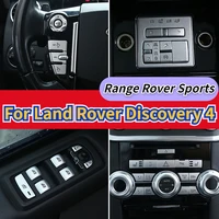 aluminum alloy car window glass lift button trim cover sticker for land rover discovery 4 range rover sports car accessories