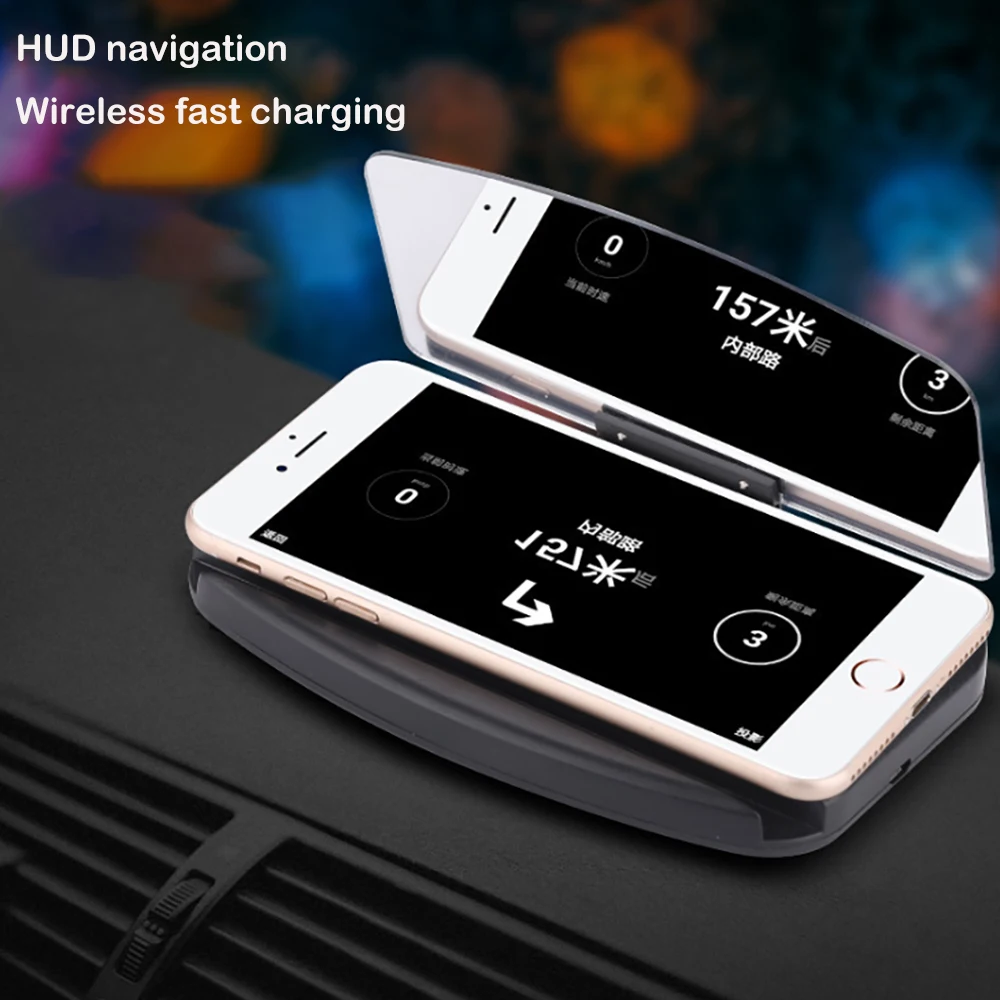 Беспроводное Автомобильное зарядное устройство Qi проектор для смартфона