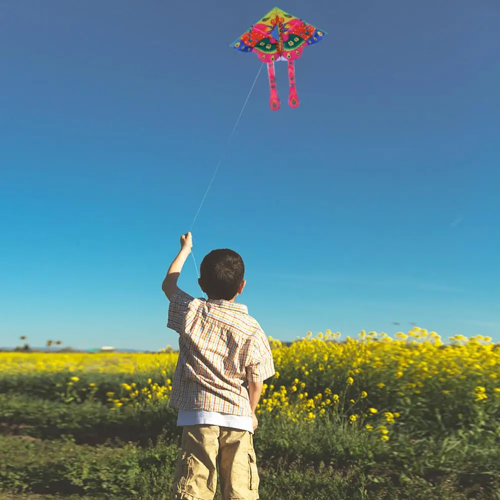 

1pcs 90*50CM Outdoor Sports Butterfly Flying Kite With Handle Line Children Colorful Kite Flying Toys Easy Control Playing Games