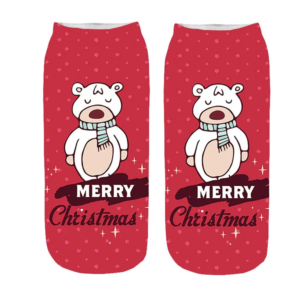 Christmas Socks Casual Work Business 3D Santa Elk Printing Medium Sports chaussures femmes t nouveau 2020 | Женская одежда