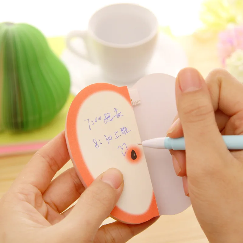 1pcs Sticky Notes DIY Fruit Vegetables Memo Pads Kawaii Sticker Post Bookmark Point It Marker Paper 2021New | Канцтовары для офиса