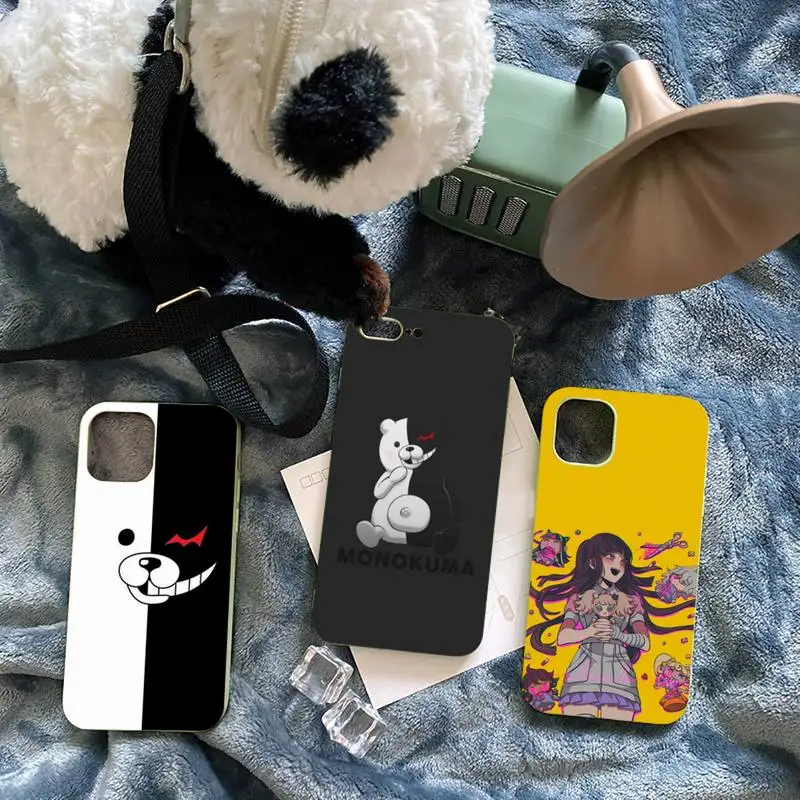 

Danganronpa Anime Cartoon Phone Case Green Color For iPhone 13 12 11 Mini Pro Max X XR XS 8 7 6 Plus Cover Coque Funda Shell