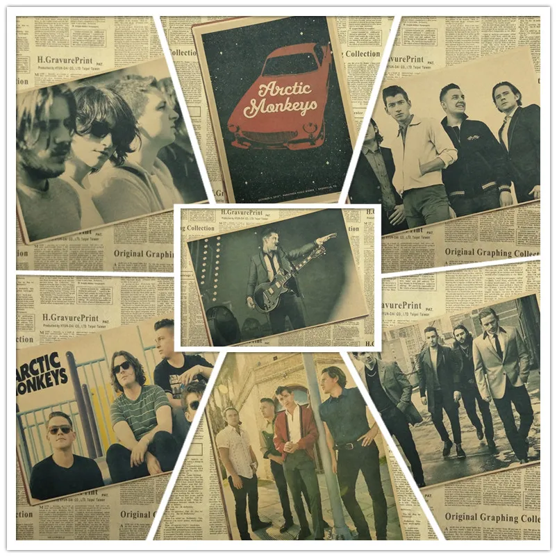 Arctic Monkeys рок постер музыкальной группы делает ретро ностальгия крафт Бумага