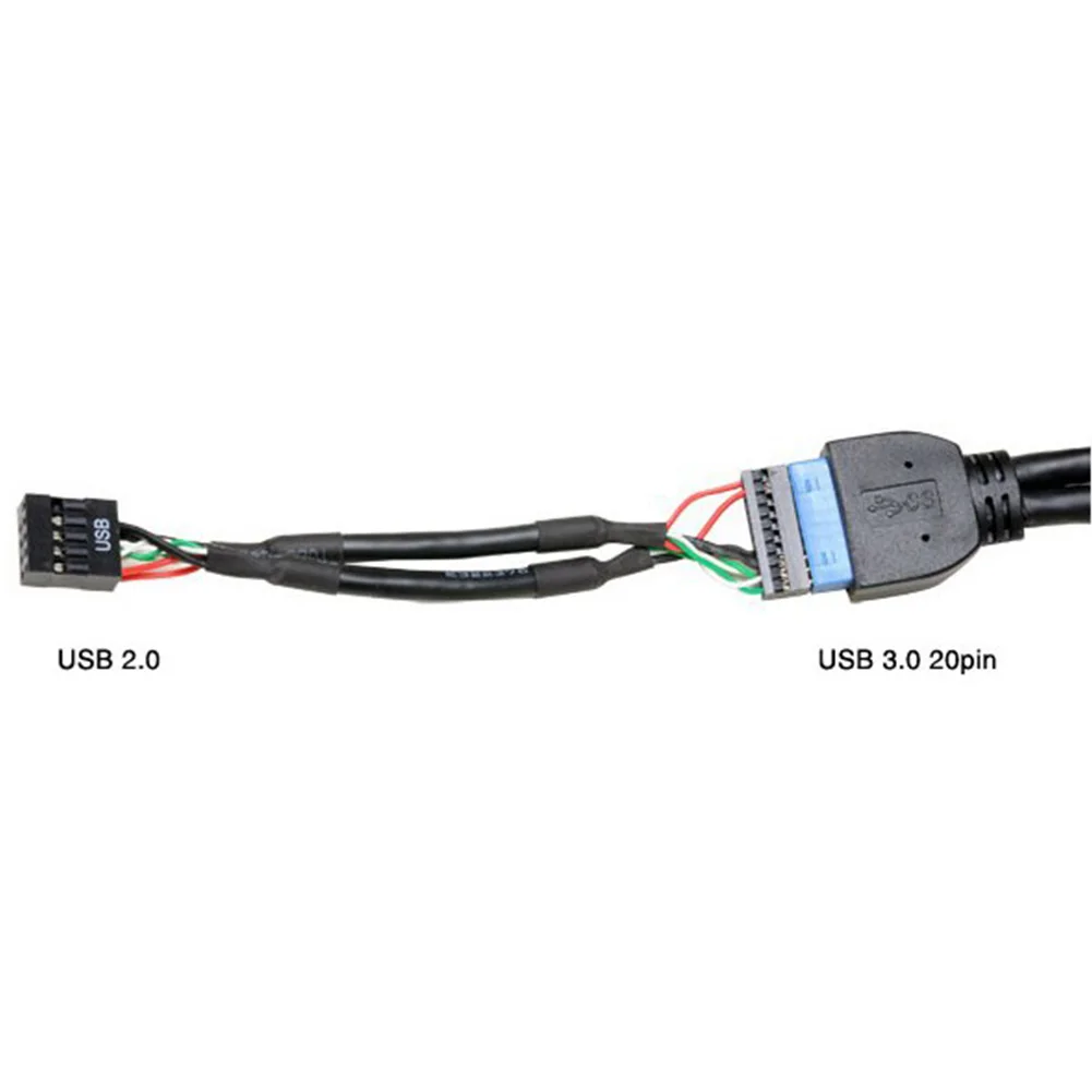 Портативный черный USB 2 0 9 Pin Передняя панель Корпус материнская плата для ПК