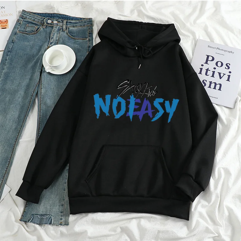

Stray Kids NOEASY Album Printing Casual Hoodie Winter Autumn Plus Fleece Sweatshirt Oversize Harajuku Sport Outfit for Women Man