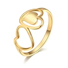 DOTIFI для женщин кольца Мода Двойное сердце Полые Любовь Свадьба 316L нержавеющая сталь обручальное кольцо Шарм ювелирные изделия E39