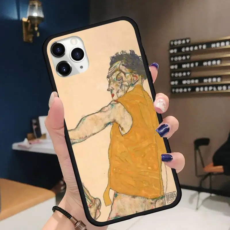 

Artistic abstract painting Egon Schiele Phone Cases for iPhone 11 12 pro XS MAX 8 7 6 6S Plus X 5S SE 2020 XR Soft silicone