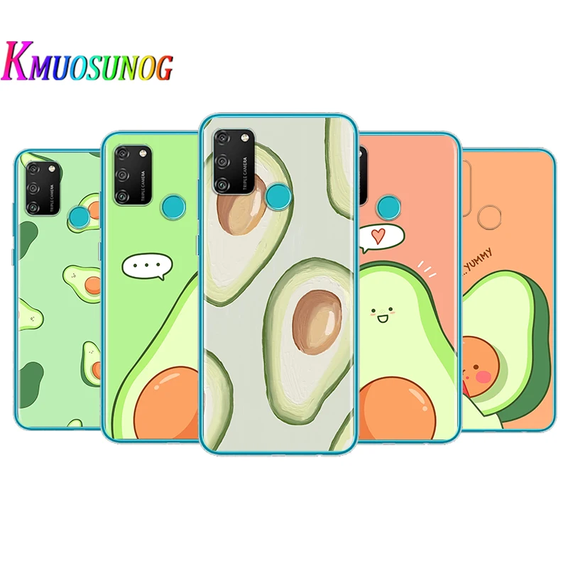 

Transparent Cover Cute Cartoon Avocado Food For Honor V30 View 20 V20 30i 30S 30 20S 20E 20i 20 Lite Pro Plus Phone Case
