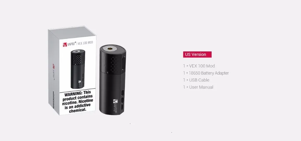 Новая электронная сигарета испаритель Vaping Kit mod Vaptio Vex 100 Вт TC Box Mod fit 510 thread Vaper vs Armour Pro 100 Вт box mod без батареи
