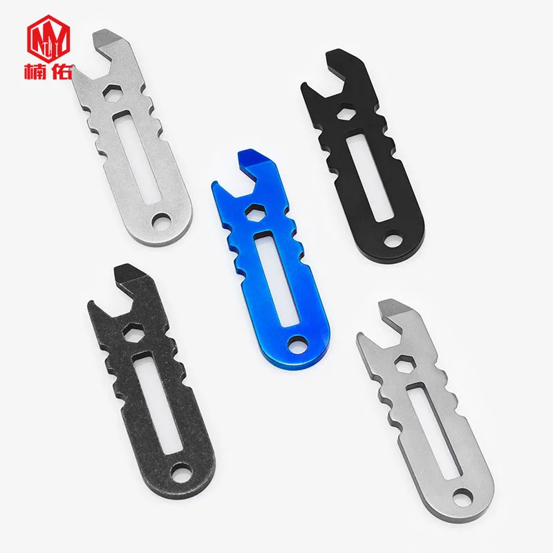 

1PC Outdoor Multifunction EDC Tool Multitool Stainless Steel Opener Crowbar Wrench Combination Tool Portable Keychain Tool