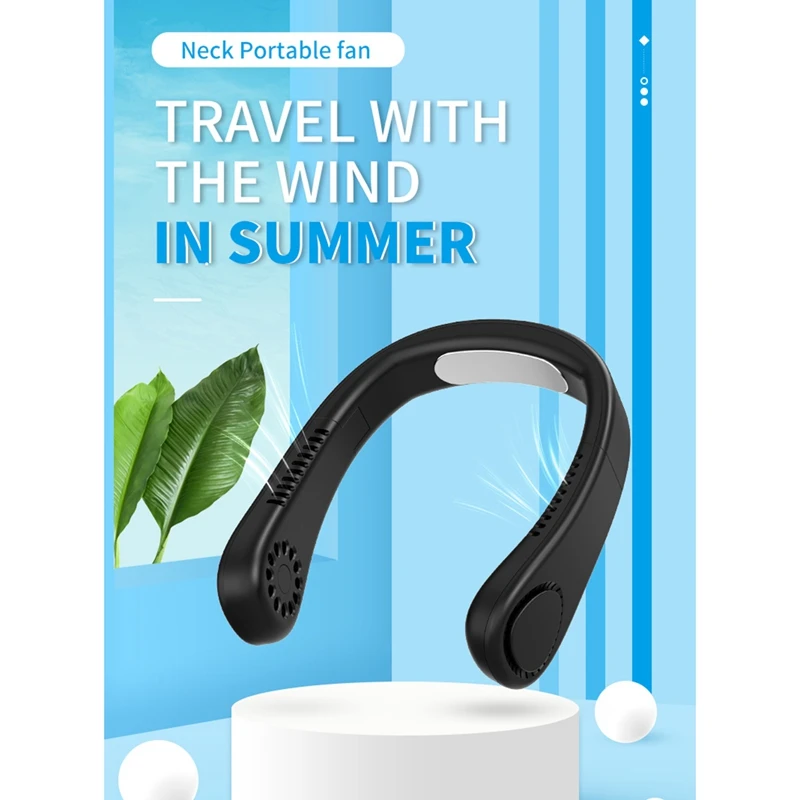 

Mini Neck Fan Portable Bladeless Fan Rechargeable Leafless Hanging Fans Air Cooler Wearable Neckband Fans