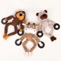 cute pet toys puppy squeaky toy monkey chew toys stuffed squeaking animals plush rabbit honking training squirrel pet supplies